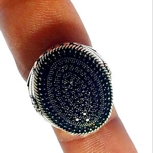 Black Elegance Sterling Silver 925 Black CZ Ring Size 7.75 or 8